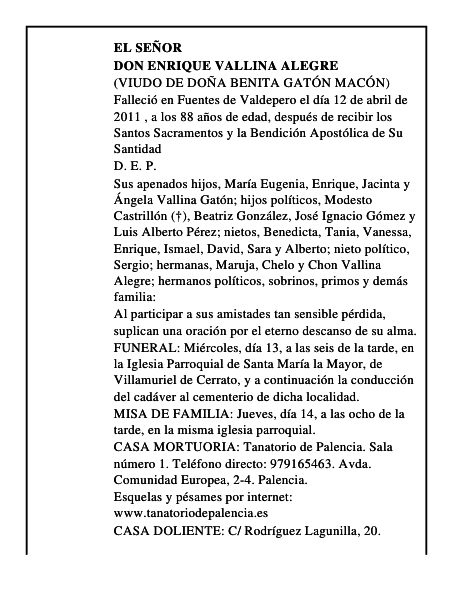 Don Enrique Vallina Alegre