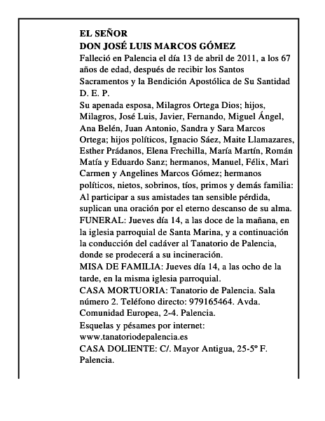 Don José Luis Marcos Gómez