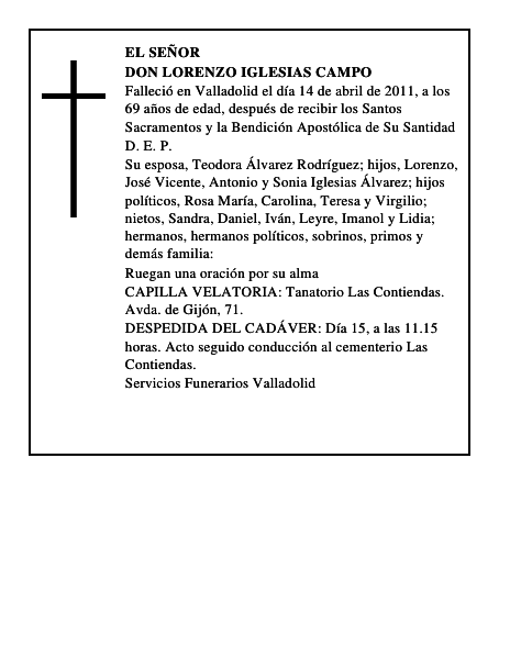 Don Lorenzo Iglesias Campo