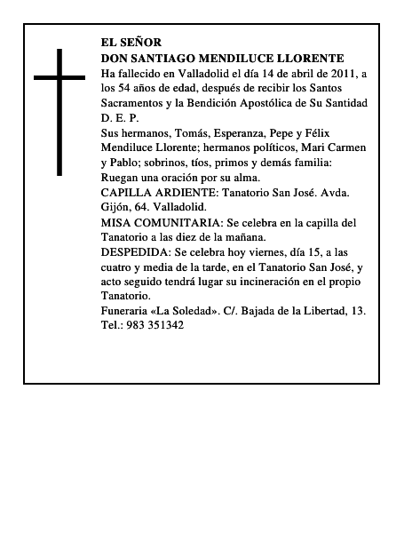 Don Santiago Mendiluce Llorente