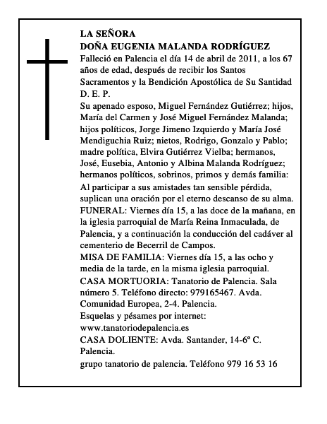 Doña Eugenia Malanda Rodríguez