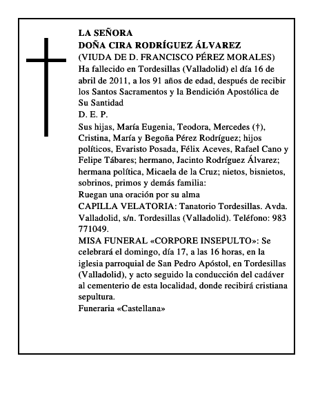Doña Cira Rodríguez Álvarez