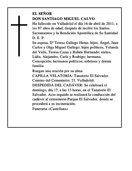 Don Santiago Miguel Calvo