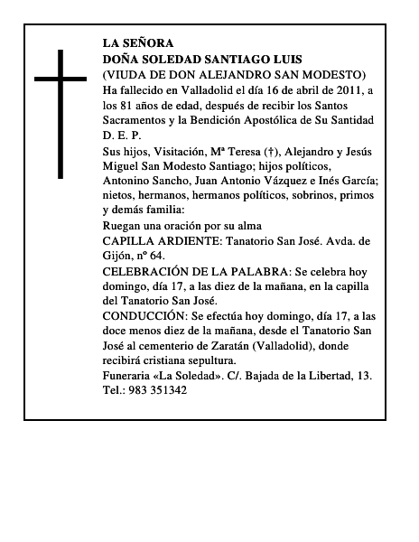 Doña Soledad Santiago Luis