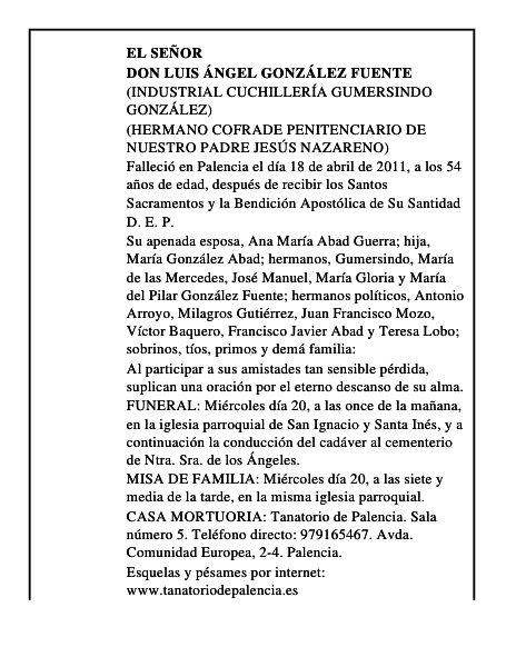 Don Luis Ángel González Fuente