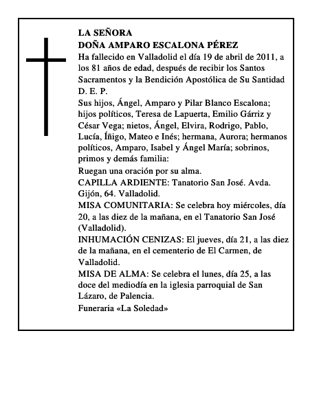 Doña Amparo Escalona Pérez