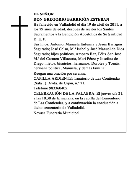 Don Gregorio Barrigón Esteban
