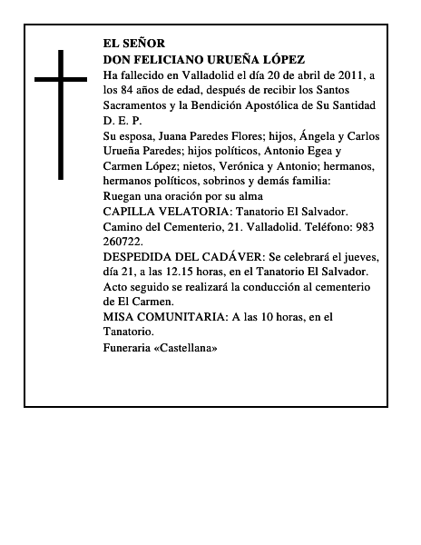 Don Feliciano Urueña López