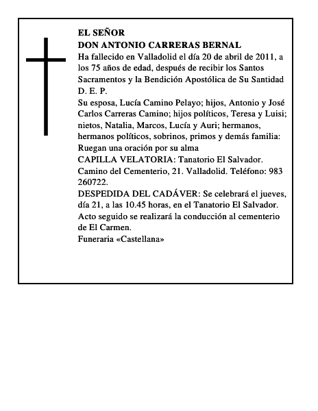 Don Antonio Carreras Bernal