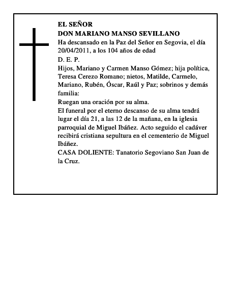 Don Mariano Manso Sevillano