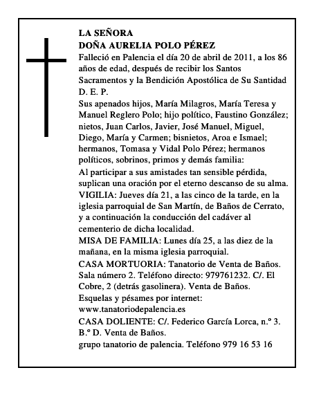 Doña Aurelia Polo Pérez