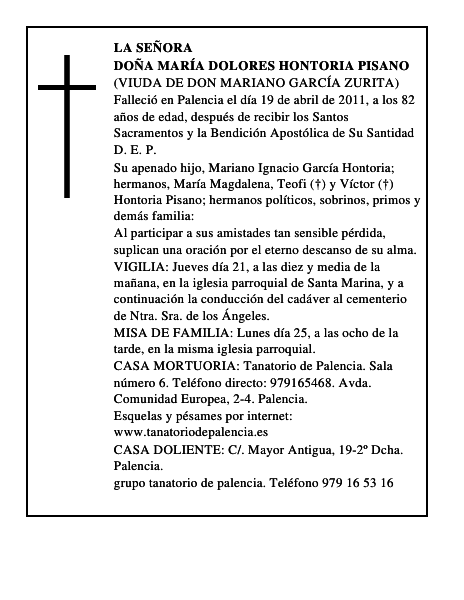 Doña María Dolores Hontoria Pisano