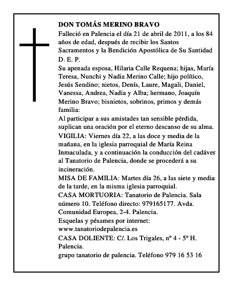 Don Tomás Merino Bravo