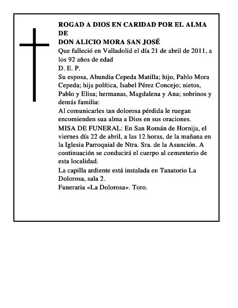 Don Alicio Mora San José