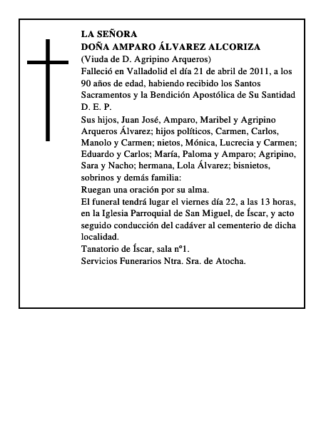 Doña Amparo Álvarez Alcoriza