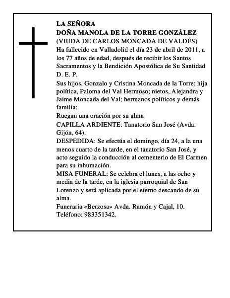 Doña Manola de la Torre González