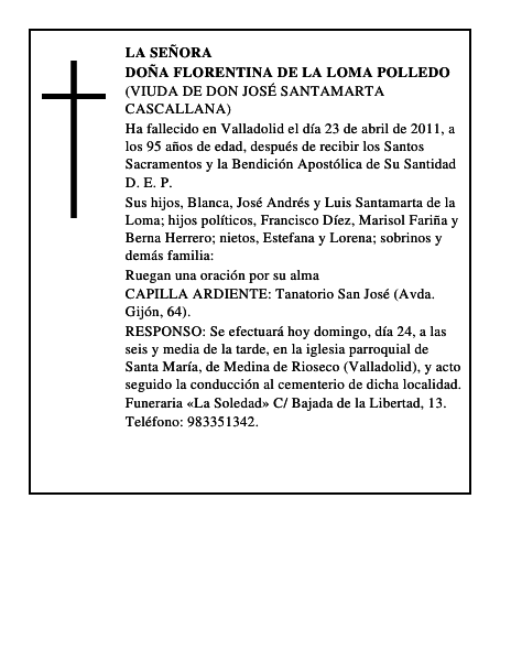 Doña Florentina de la Loma Polledo