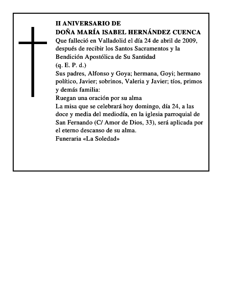 Doña María Isabel Hernández Cuenca