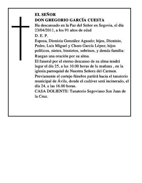 Don Gregorio García Cuesta
