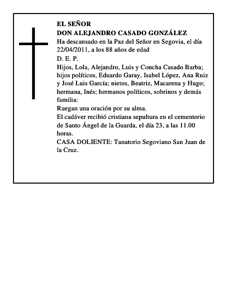 Don Alejandro Casado González