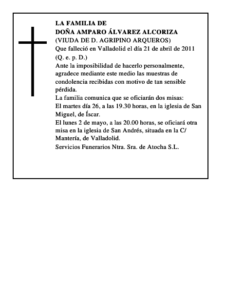 Doña Amparo Álvarez Alcoriza