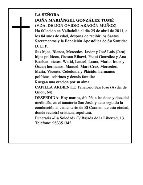 Doña Mariángel González Tomé
