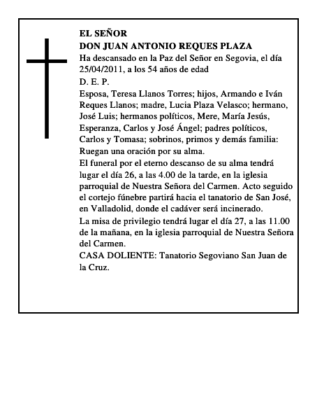 Don Juan Antonio Reques Plaza