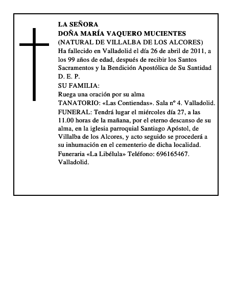 Doña María Vaquero Mucientes