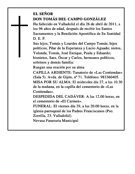 Don Tomás del Campo González