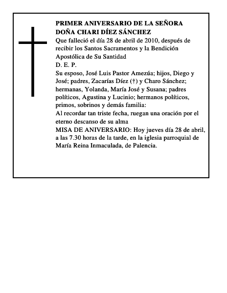 Doña Chari Díez Sánchez