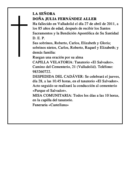 Doña Julia Fernández Aller