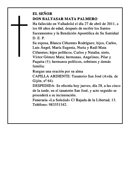 Don Baltasar Mata Palmero