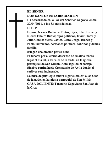Don Santos Estaire Martín