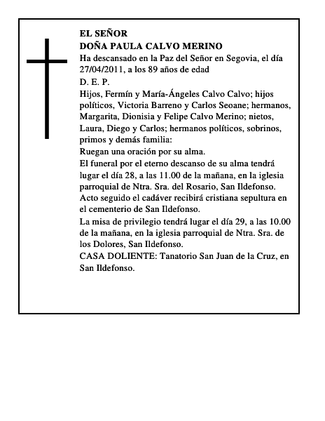 Doña Paula Calvo Merino