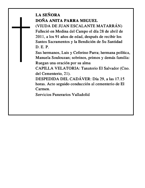 Doña Anita Parra Miguel