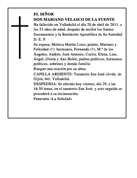 Don Mariano Velasco de la Fuente