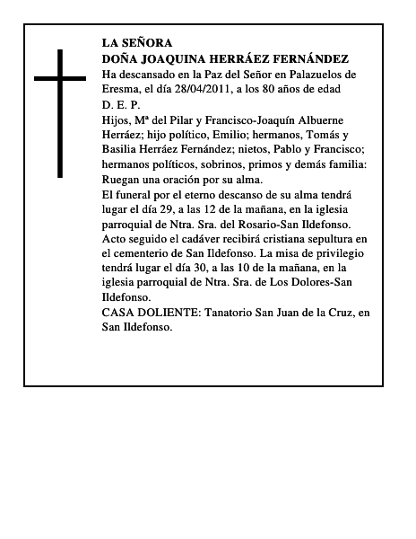 Doña Joaquina Herráez Fernández