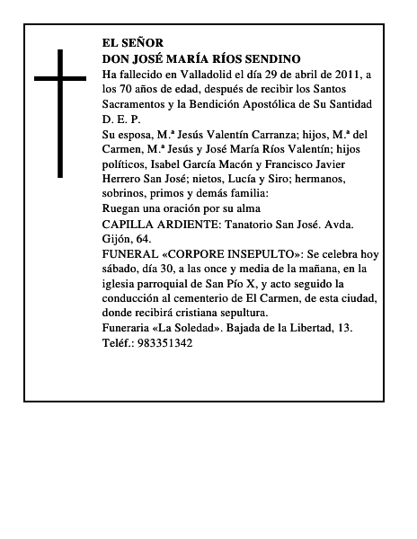 Don José María Ríos Sendino