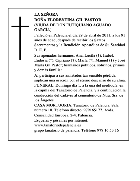 Doña Florentina Gil Pastor