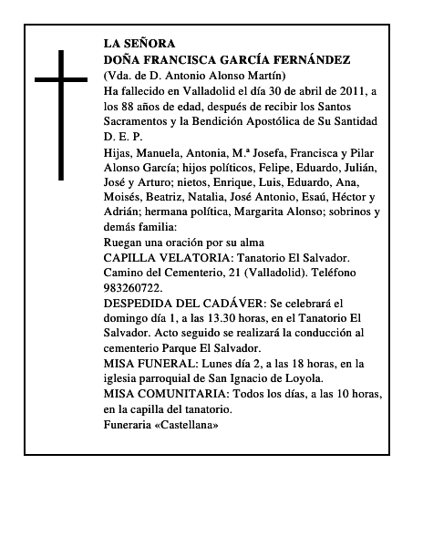 Doña Francisca García Fernández