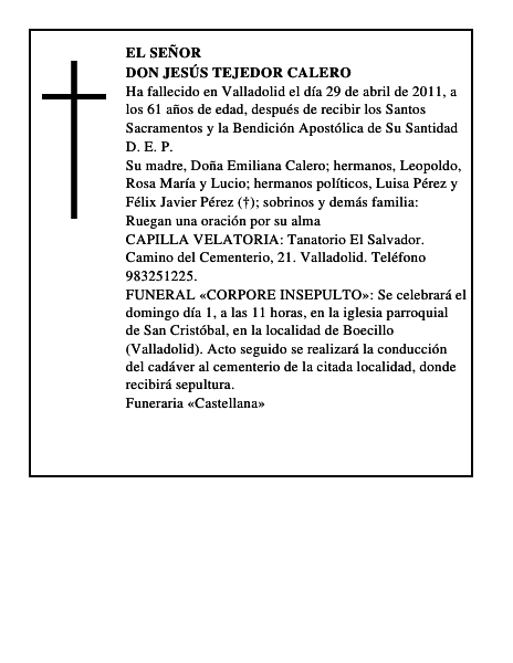 Don Jesús Tejedor Calero