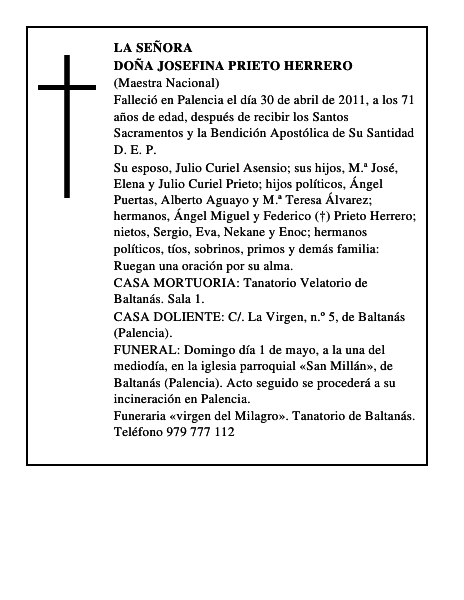 Doña Josefina Prieto Herrero