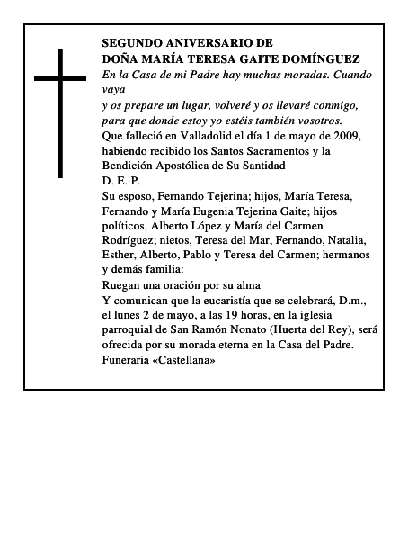 Doña María Teresa Gaite Domínguez