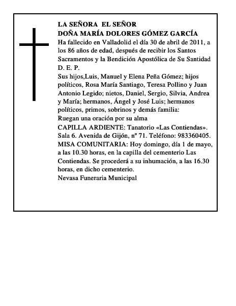 Doña María Dolores Gómez García