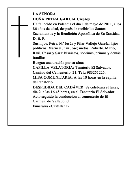Doña Petra García Casas
