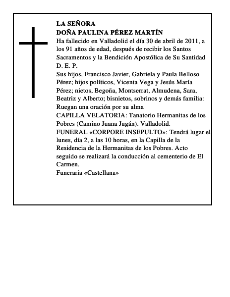 Doña Paulina Pérez Martín