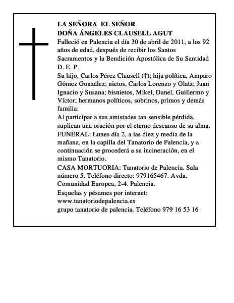 Doña Ángeles Clausell Agut