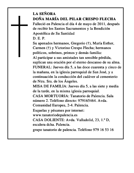 Doña María del Pilar Crespo Flecha