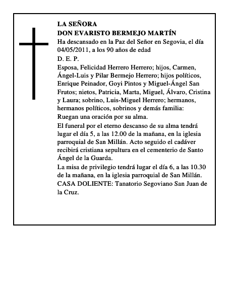 Don Evaristo Bermejo Martín