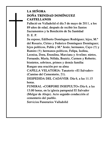 Doña Trinidad Domínguez Castellanos